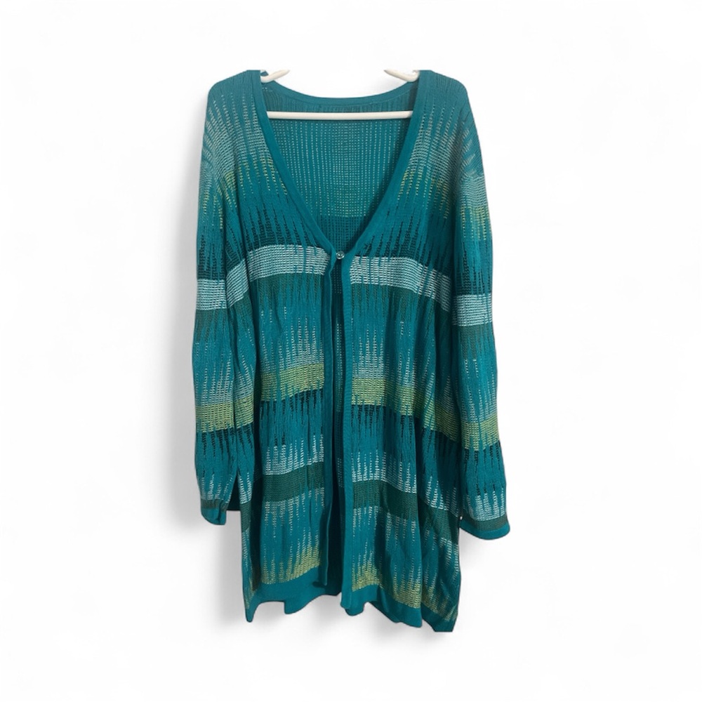 Teal and Green Women's Swim Cover-Up